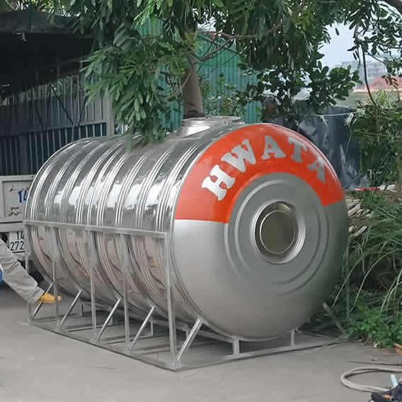 Bồn nước inox 6.000 LÍT ngang Hwata