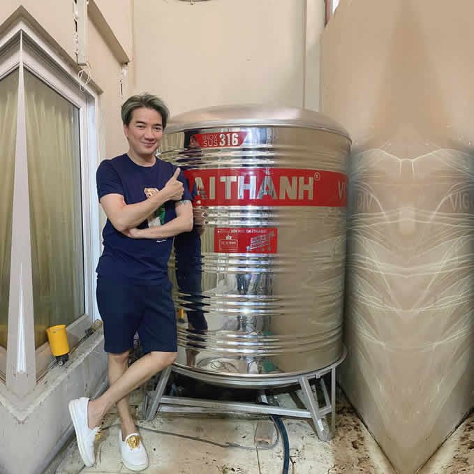 Bồn Inox Đại Thành 1500 lít đứng Vigo