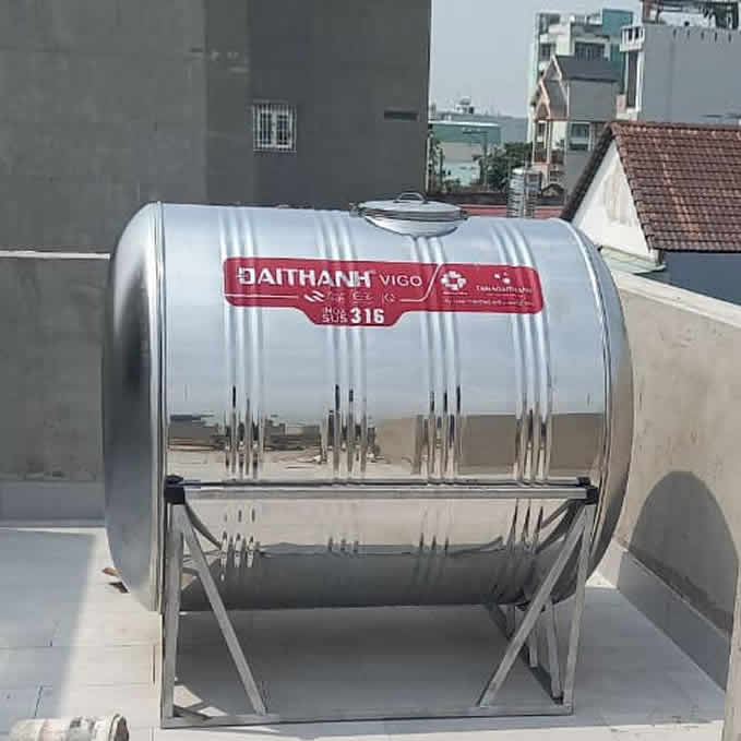 Bồn Inox Đại Thành 1500 lít ngang Vigo