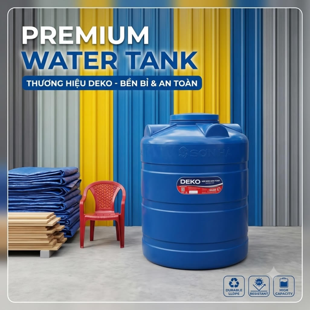 Bồn Nhựa DEKO 300 lít đứng