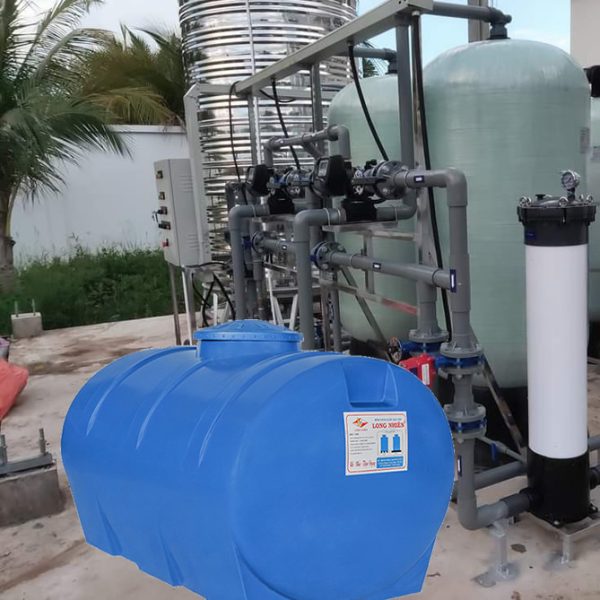 Bồn nhựa Long nhiên 300 500 lít ngang