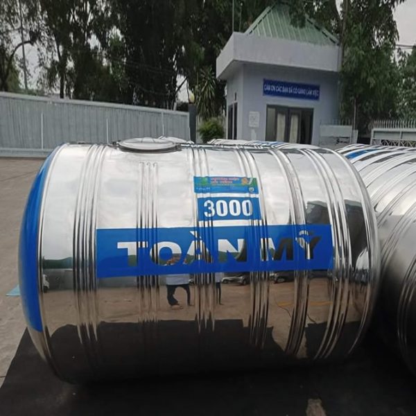 Bồn nước inox 3.000 lít ngang Toàn Mỹ