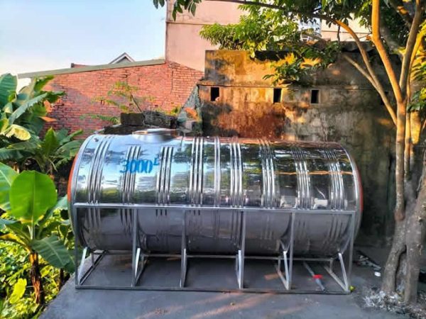 Bồn nước inox Hwata 3000L ngang ĐK 1140