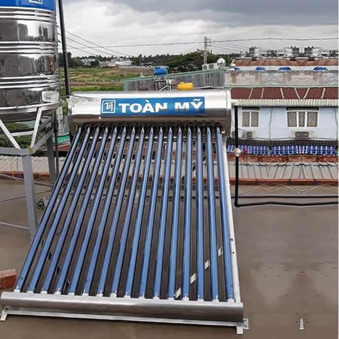 giàn Máy nước nóng năng lượng mặt trời 160 lít Toàn Mỹ