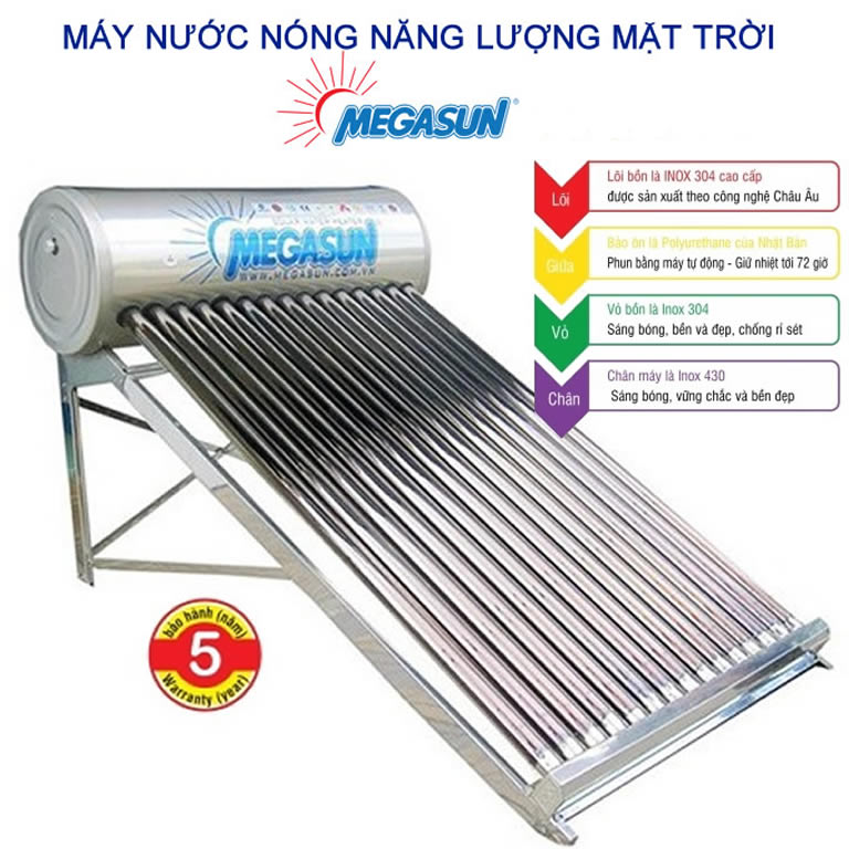 Máy nước nóng năng lượng mặt trời Megasun 150 lít KSS