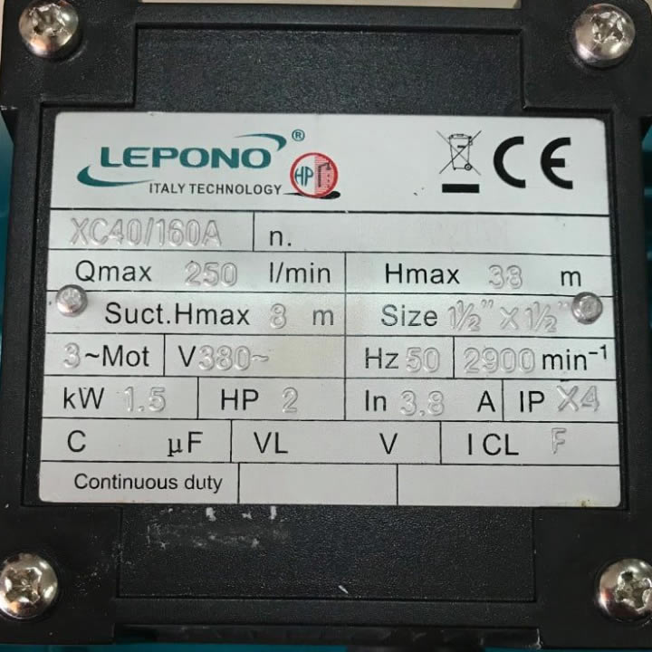 TSKT Máy bơm Lepono XCm 40/160A