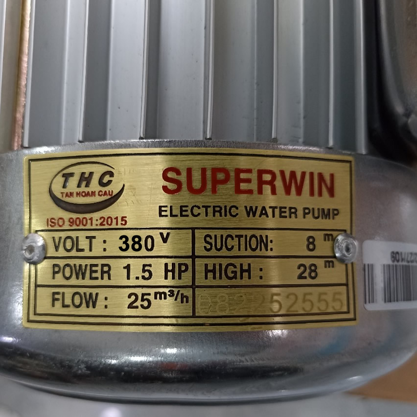 TSKT Máy bơm nước Tân Hoàn Cầu 2Hp 380v