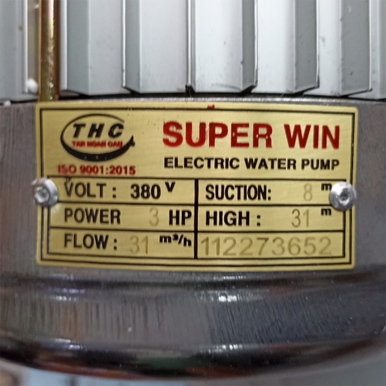 TSKT Máy bơm nước Tân Hoàn Cầu 3HP 380V họng 60 60