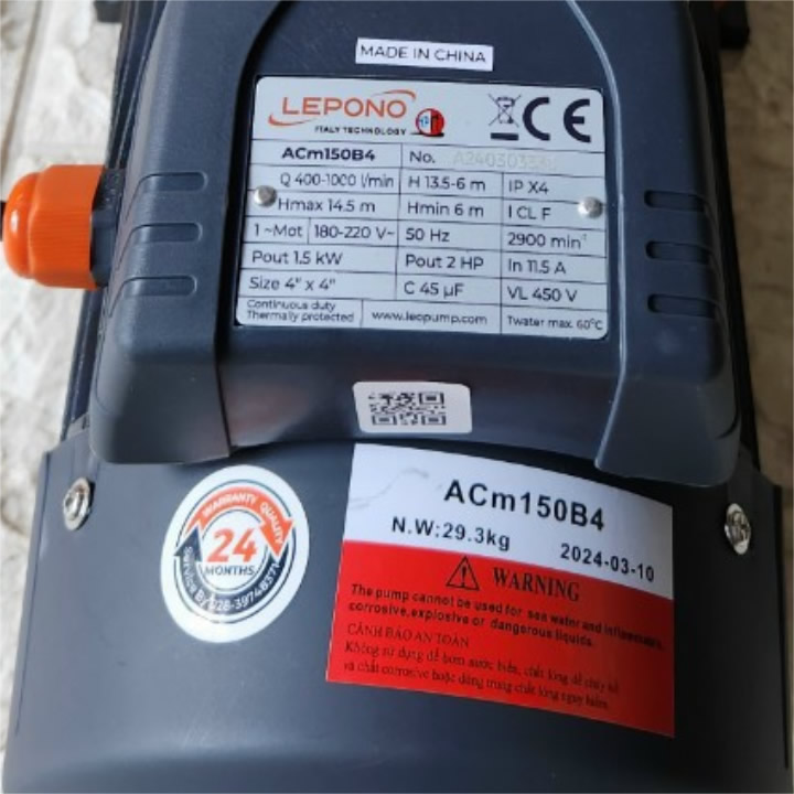 TSKT Máy bơm NƯỚC Lepono ACm150B4