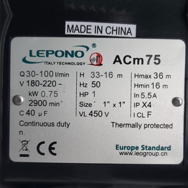 TSKT Máy bơm nước thải 1hp Lepono ACm75
