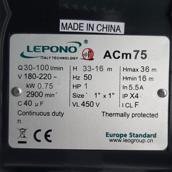 TSKT Máy bơm nước thải 1hp Lepono ACm75