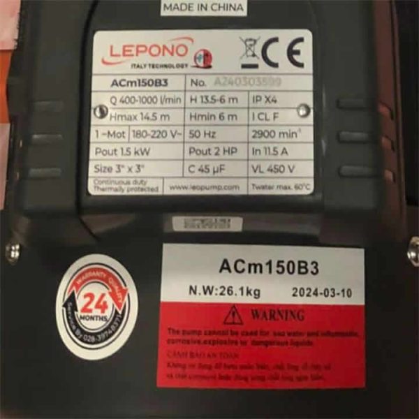 TSKT Máy bơm nước Lepono ACm150B3