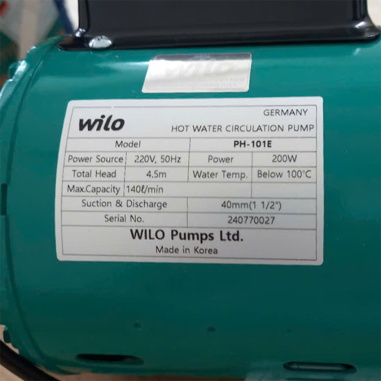 TSKT Máy bơm tuần hoàn nước nóng 200w WiLo PH101E