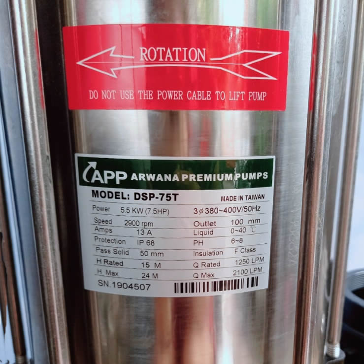 TSKT Máy bơm nước thải 7.5Hp 380v APP DSP75T