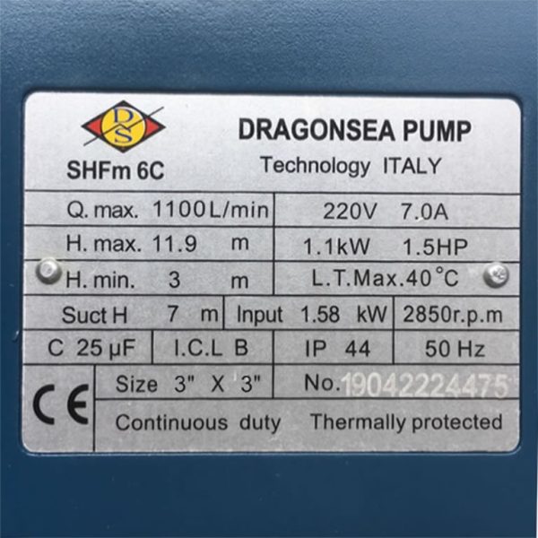 Máy Bơm Nước Dragonsea 1.5HP họng 90