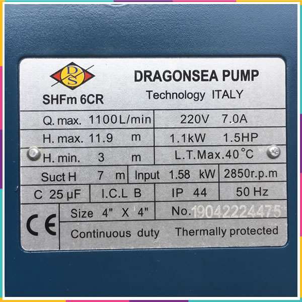 máy bơm nước Dragonsea SHFm6CR