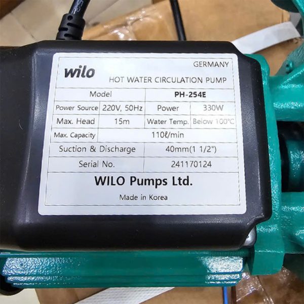 TSKT máy bơm tuần hoàn nước nóng Wilo 330w