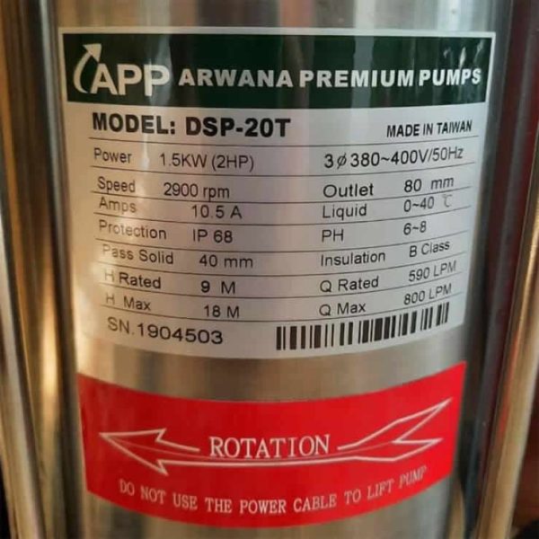 TSKT Máy bơm nước thải 2HP 380v APP DSP20T