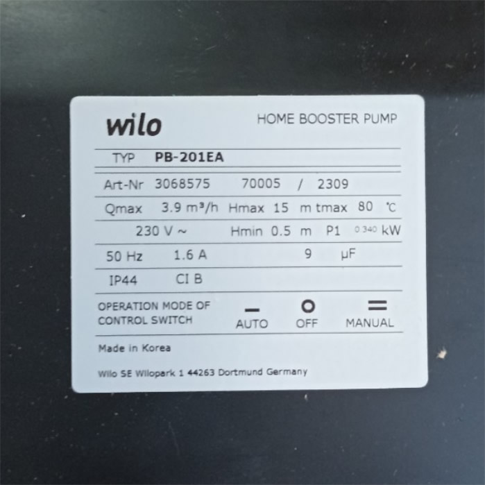 TSKT Máy bơm nước 200w Wilo PB201EA