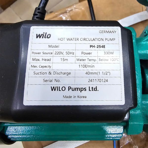 TSKT máy bơm tuần hoàn nước nóng Wilo PH-251E