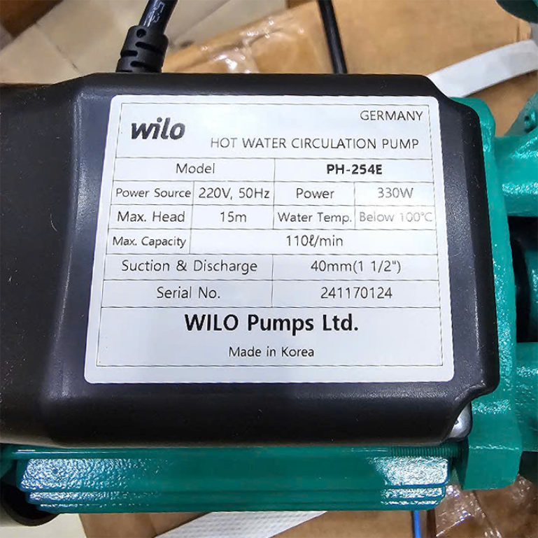 TSKT máy bơm tuần hoàn nước nóng Wilo PH-251E