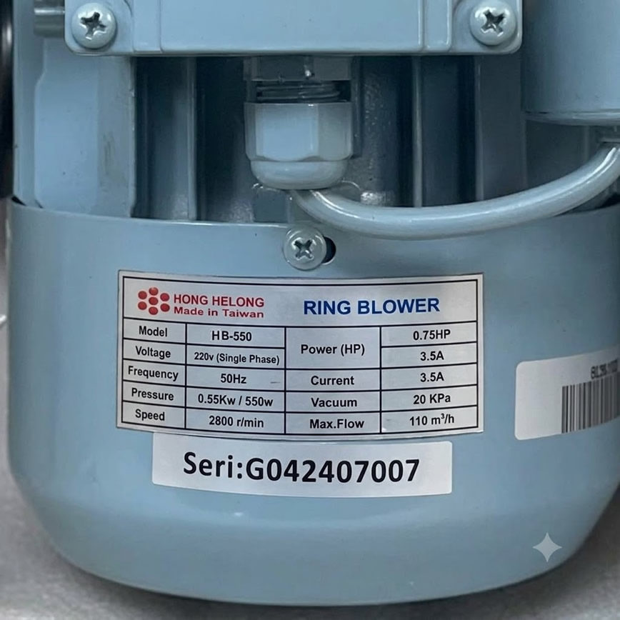 Thông số kỷ thuật Máy Thổi Khí con sò 550w Hong Helong HB-550