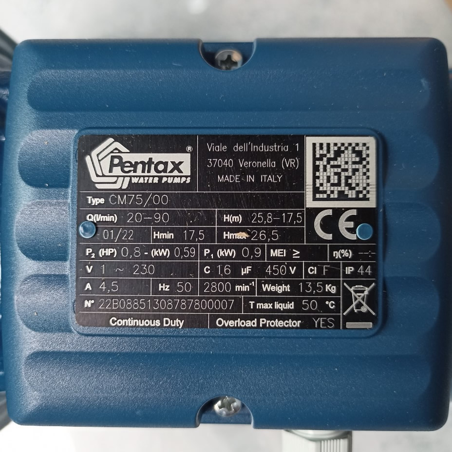 TSKT Máy Bơm nước Pentax CM75/00 0.8Hp