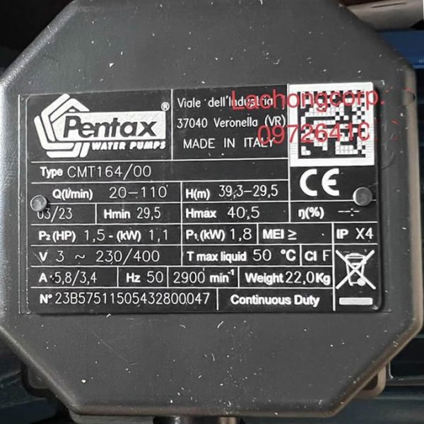 TSKT Máy Bơm Pentax 1.5Hp CMT164-00