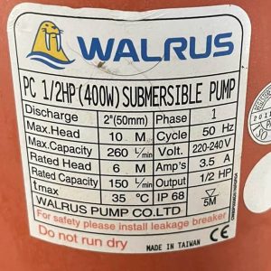 TSKT Máy bơm nước thải 400w Walrus PC-400WF