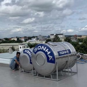 Bồn inox Sơn Hà 2000 lít ngang