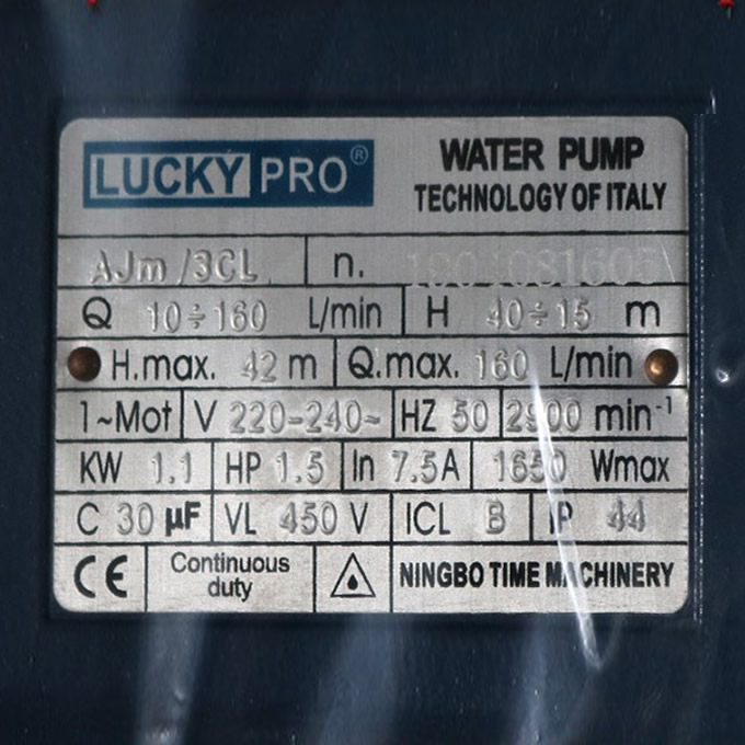 TSKT Máy bơm đầu jet Lucky pro AJM/3CL 1.5HP