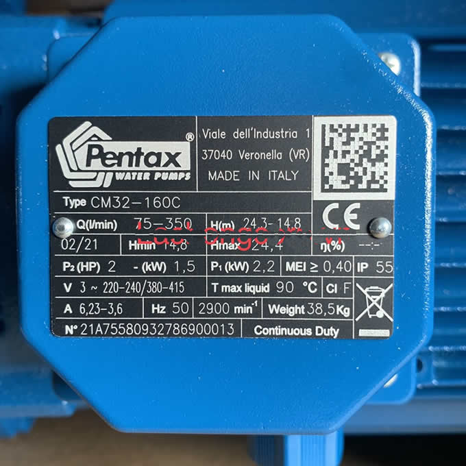 TSKT máy bơm nước 2Hp Pentex CM32 160C