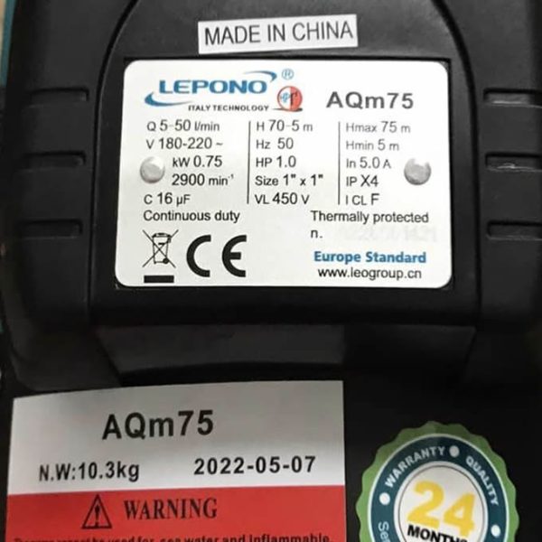 TSKT Máy bơm nước 1Hp Lepono AQm75