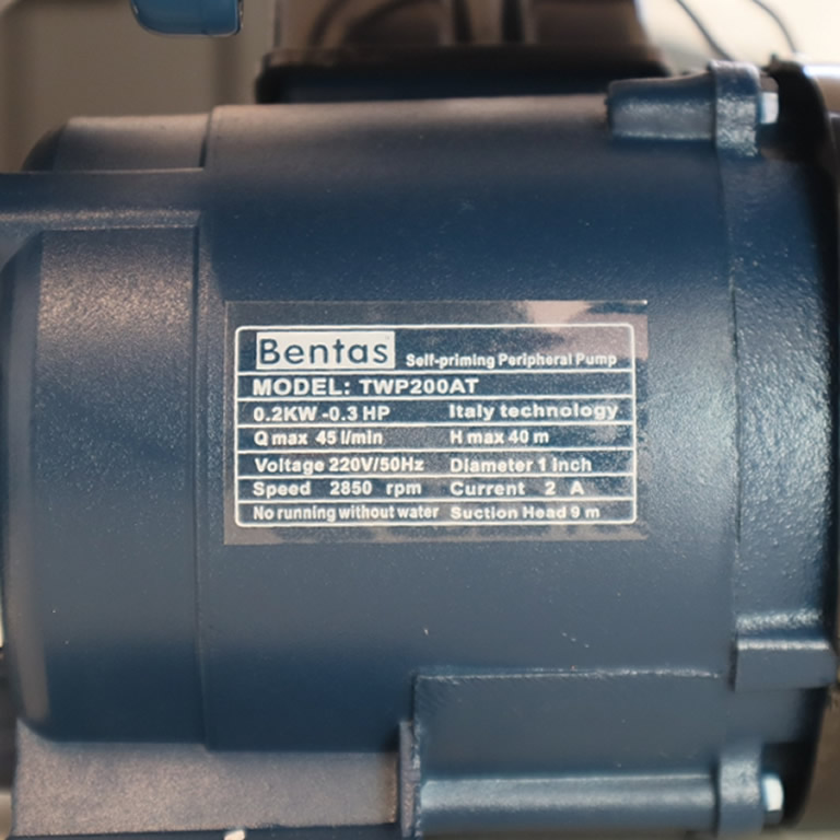 Thông số kỷ thuật Máy Bơm 200w Bentas TWP200AT