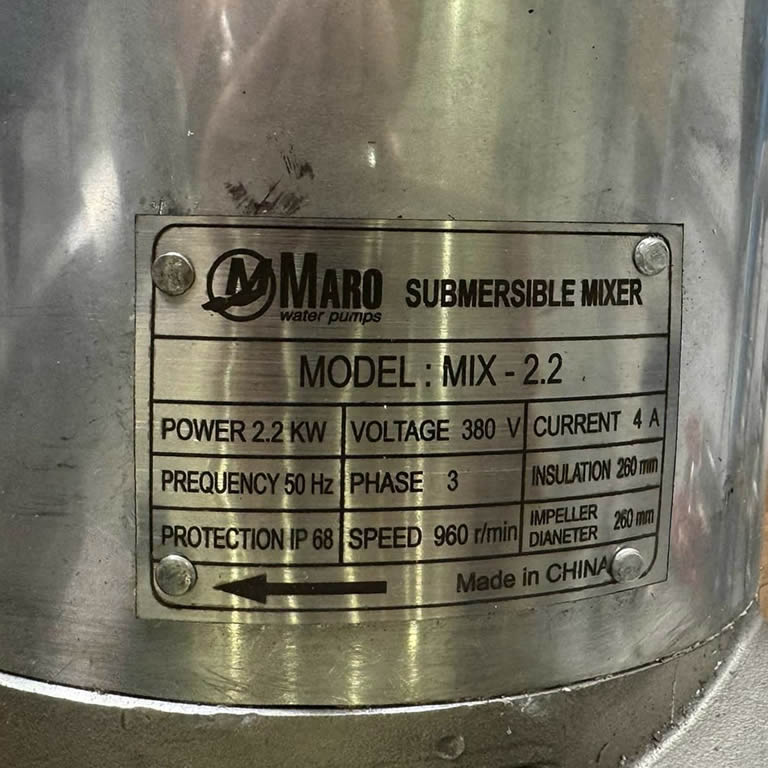 Thông số kỷ thuật Máy bơm Maro MIX 2.2