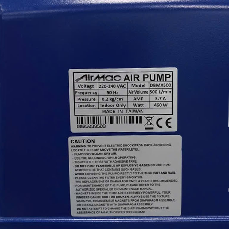 Thông số kỷ thuật máy Thổi oxy Airmac DBMX500