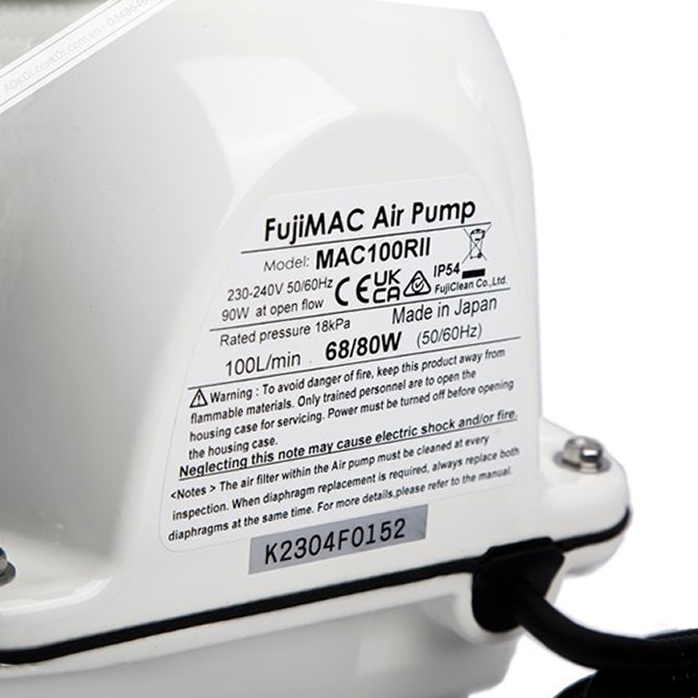 Thông số kỷ thuật Máy Thổi oxy FujiMAC MAC100RII