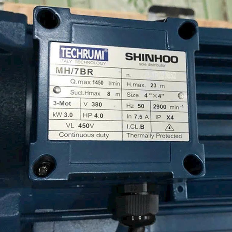 Thông số kỷ thuật Máy bơm nước TECHRUMI MH/7BR